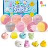 imageJOYIN 8 Pack Big Bath Bombs for Kids with Mochi Toy Surprise Toy Inside Natural Essential Oil SPA Bath Fizzies Set Kids Safe Party Favors for Boys and GirlsMochi Squishy