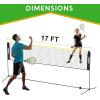 imageJOYIN Badminton Pickleball Net 17 Ft Adjustable Portable Net for Junior Tennis Kids Volleyball ampamp Soccer Tennis Badminton Net Set for Backyard Games  Easy Setup Sports Net with Poles17 Ft Tall