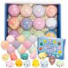 imageJOYIN Big Bath Bombs for Kids with Mochi Toy 12 Pack Bubble Bath Bombs with Surprise Toy Inside Natural Essential Oil SPA Bath Fizzies Set Party Favors for Boys Girls Birthday GiftsMochi Bath Bombs