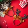imageJOYIN Christmas 2PCS Reindeer Headband LightUp LED Antlers Reindeer Hat Holiday Headbands for Christmas Party Supplies and Holiday Parties Favors ONE SIZE FITS ALL