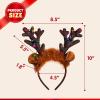 imageJOYIN Christmas 2PCS Reindeer Headband LightUp LED Antlers Reindeer Hat Holiday Headbands for Christmas Party Supplies and Holiday Parties Favors ONE SIZE FITS ALL
