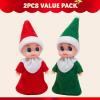 imageJOYIN Christmas 2PCS Tiny Elf Doll with 1 Red and 1 Green Elf Doll in Dark Skin with Christmas Dress Holiday Decoration Accessories Tiny Gift for Girls Boys Kids AdultsClassic