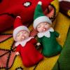 imageJOYIN Christmas 2PCS Tiny Elf Doll with 1 Red and 1 Green Elf Doll in Dark Skin with Christmas Dress Holiday Decoration Accessories Tiny Gift for Girls Boys Kids AdultsCute