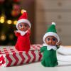 imageJOYIN Christmas 2PCS Tiny Elf Doll with 1 Red and 1 Green Elf Doll in Dark Skin with Christmas Dress Holiday Decoration Accessories Tiny Gift for Girls Boys Kids AdultsDark Skin