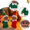 imageJOYIN Christmas 2PCS Tiny Elf Doll with 1 Red and 1 Green Elf Doll in Dark Skin with Christmas Dress Holiday Decoration Accessories Tiny Gift for Girls Boys Kids AdultsDark Skin