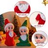 imageJOYIN Christmas 2PCS Tiny Elf Doll with 1 Red and 1 Green Elf Doll in Dark Skin with Christmas Dress Holiday Decoration Accessories Tiny Gift for Girls Boys Kids AdultsClassic