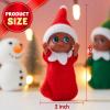 imageJOYIN Christmas 2PCS Tiny Elf Doll with 1 Red and 1 Green Elf Doll in Dark Skin with Christmas Dress Holiday Decoration Accessories Tiny Gift for Girls Boys Kids AdultsDark Skin