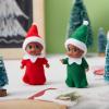 imageJOYIN Christmas 2PCS Tiny Elf Doll with 1 Red and 1 Green Elf Doll in Dark Skin with Christmas Dress Holiday Decoration Accessories Tiny Gift for Girls Boys Kids AdultsDark Skin