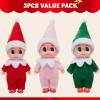 imageJOYIN Christmas 3PCS Tiny Elf Doll Christmas with 1 red1 Green and 1 Pink elf DollHoliday Decoration Accessories Tiny Gift for Girls Boys Kids AdultsPants