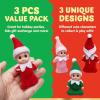 imageJOYIN Christmas 3PCS Tiny Elf Doll Christmas with 1 red1 Green and 1 Pink elf DollHoliday Decoration Accessories Tiny Gift for Girls Boys Kids AdultsSkirt