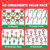 imageJOYIN Christmas Beaded Ornament Craft Make Up to 40 Hanging Ornaments of Snowman Christmas Tree Candy Canes and Wreaths for DIY Craft Xmas Gift Holiday Party Indoor DecorationAge 14