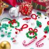 imageJOYIN Christmas Beaded Ornament Craft Make Up to 40 Hanging Ornaments of Snowman Christmas Tree Candy Canes and Wreaths for DIY Craft Xmas Gift Holiday Party Indoor DecorationAge 14