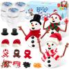 imageJOYIN Christmas Build Your Snowman Craft Kit 3 Pack DIY Snowman Christmas Craft Kit for Arts and Craft Activities Xmas Gift Stocking Stuffers for Kids Party Favor School Funny Toy