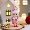 imageJOYIN Christmas Elf Plush Doll Pink Tiny Soft Plush Christmas Elf Doll with Pattern for Holiday Decorations DressUp PartyFloral