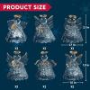 imageJOYIN Christmas Set of 12Pcs Spun Angel Ornament Clear Angel Hanging Ornaments with LED Lights for Christmas Tree Decorations Xmas Party Favor