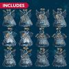 imageJOYIN Christmas Set of 12Pcs Spun Angel Ornament Clear Angel Hanging Ornaments with LED Lights for Christmas Tree Decorations Xmas Party Favor