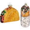 imageJOYIN Christmas Taco and Burrito Ornament 2 pcs Glass Blown Set Handcrafted for Tree Hanging Ornament Outdoor Christmas Decorations Indoor