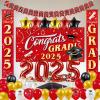imageJOYIN Graduation Party Decorations Class of 2025 Red Grad Celebration Supplies Set with Backdrop Banner Porch Sign Balloons Foil Number 2025 Hanging Strip for High School College Grad PartyRed  Gold