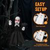 imageJOYIN Halloween Decorations Outdoor 34 Life Size Animatronics Ghost Decor Props with Glowing Eyes Sound Activated Party Supplies for Yard Lawn Haunted HouseBlackClad Dancer