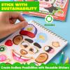 imageJOYIN MakeaFace Reusable Sticker Books 3Pack Safari Farm Sea Animals  On The Go Travel Toys Activity Pad for Kids Ages 4830 Scenes