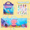 imageJOYIN Ocean Animals Reusable Sticker Book for Toddlers 3D Sticker Books for Kids 3 4 5 Travel Essentials Airplane Activity Toys Crafts Gifts Birthday GiftsMermaid