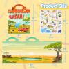 imageJOYIN Ocean Animals Reusable Sticker Book for Toddlers 3D Sticker Books for Kids 3 4 5 Travel Essentials Airplane Activity Toys Crafts Gifts Birthday GiftsSafari