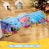 imageJOYIN Ocean Animals Reusable Sticker Book for Toddlers 3D Sticker Books for Kids 3 4 5 Travel Essentials Airplane Activity Toys Crafts Gifts Birthday GiftsMermaid