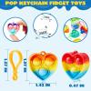 imageJOYIN Round Pop Fidget Keychain 90 Pack Pop Fidget Toys Bulk Party Favors for Kids 48812 Years Halloween Goodie Bags Stuffers Back to School Gifts for Students Classroom Prizes Sensory ToysHeart