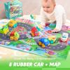 imageJOYIN Rubber Toy Cars for Toddlers 13 Year Old 8 PCS Cartoon Baby Truck Cars Bath Toy with Storage Bag  1 2 Year Old Boy Toys Birthday Gift Pinata Bags Filler Carnival Prizes Small