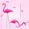 imageJOYIN Set of 6 Small Pink Flamingo Yard Ornament Stakes Mini Lawn Plastic Flamingo Statue with Metal Legs for Sidewalks Outdoor Garden Luau Party Tropical Party Decor 2 Styles