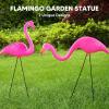 imageJOYIN Set of 6 Small Pink Flamingo Yard Ornament Stakes Mini Lawn Plastic Flamingo Statue with Metal Legs for Sidewalks Outdoor Garden Luau Party Tropical Party Decor 2 Styles
