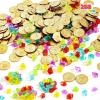 imageJOYIN Toy 288 Pieces Pirate Gold Coins and Pirate Gems Jewelry Playset Pack Party Favor 144 Coins144 Gems