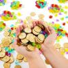 imageJOYIN Toy 288 Pieces Pirate Gold Coins and Pirate Gems Jewelry Playset Pack Party Favor 144 Coins144 Gems