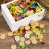 imageJOYIN Toy 288 Pieces Pirate Gold Coins and Pirate Gems Jewelry Playset Pack Party Favor 144 Coins144 Gems