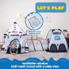 imageJOYIN White Rocket Ship Pop up Play Tent with Tunnel and Playhouse Kids Indoor Outdoor Spaceship Tent Set