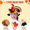 imageSpooktacular Creations 2 PCS Thanksgiving Turkey Hats Silly Cap for Thanksgiving Night Event Dressup Party Role Play Carnival Cosplay Costume Accessories Halloween Christmas Turkey Funny Hat