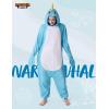 imageSpooktacular Creations Halloween Dalmatian Dragon Triceratop Unisex Pajama Adult Animal Costume Halloween Costume PartyBlue Narwhal