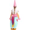 imageSpooktacular Creations Kids Inflatable Halloween Costume Riding a Unicorn Colorful Air Blowup Set with Hat Hallowen PartyBlue