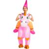 imageSpooktacular Creations Kids Inflatable Halloween Costume Riding a Unicorn Colorful Air Blowup Set with Hat Hallowen PartyPink