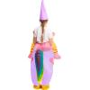 imageSpooktacular Creations Kids Inflatable Halloween Costume Riding a Unicorn Colorful Air Blowup Set with Hat Hallowen PartyPurple