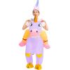 imageSpooktacular Creations Kids Inflatable Halloween Costume Riding a Unicorn Colorful Air Blowup Set with Hat Hallowen PartyPurple