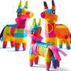 image3 pcs Mini Donkey Pinatas 7quotx55quot Cinco De Mayo Rainbow Color for Fun Fiesta Taco Party Supplies Luau Event Photo Props Mexican Theme Decoration Carnivals Festivals Taco Tuesday Event