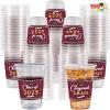 imageJOYIN 100 Pcs 16oz Graduation Party Plastic Cups Maroon Grad PET Cup Tableware Bulk for Class of 2025 Graduates Disposable Cups for 2025 High School College Graduation School Grad Party SuppliesMaroon
