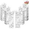 imageJOYIN 12 PCS Christmas Wine Bottle Bags Gold Foil with Tissue Paper and Name Tags 6 Print Designs for Winter Holiday Xmas Gift Party Favor Decoration Liquor Lovers and Drinkers Gift PresentsSliver