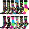 imageJOYIN 12 Pairs Christmas Socks Christmas Crew Socks for Women Holiday or Birthday GiftBlack Mix