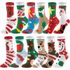 imageJOYIN 12 Pairs Christmas Socks Christmas Crew Socks for Women Holiday or Birthday GiftBrown Mix