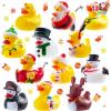 imageJOYIN 12 Pcs Christmas Rubber Duck Bath Toys for Christmas Goodie Bag Stuffers and Baby Showers Girls and Toddlers Christmas Party Favor Xmas Gifts