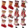 imageJOYIN 12 Pcs Mini Christmas 3D Bulk Xmas Stockings Santa Snowman Reindeer Burlap Stockings for Present Holders Treat Bags Christmas Tree Decoration Xmas Party Decors