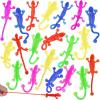 imageJOYIN 120Pcs Glitter Sticky Hands Party Favors Party Table Favors Set for Kids Holiday Traditions Classroom Treasure Box Carnival Prizes Bulk Pinata Stuff Mini Toys Halloween goodie bagsSticky Lizards