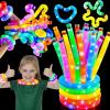 imageJOYIN 18 Pack Halloween Glow Sticks Party Favors for Kids Light Up Pop Tubes Glow Necklaces Bracelets Party Supplies for Toddlers Boys Girls Birthday Gifts Christmas Goodie bags